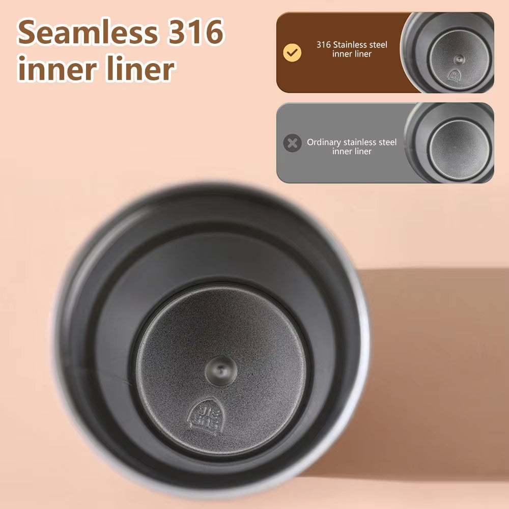 (ONLY  FOR UAE) Smart Digital Thermal Bottle Portable Coffee Mug Stainless Steel Water Bottle In-Car Insulated Cup Keep Cold Vacuum Flasks 450ml