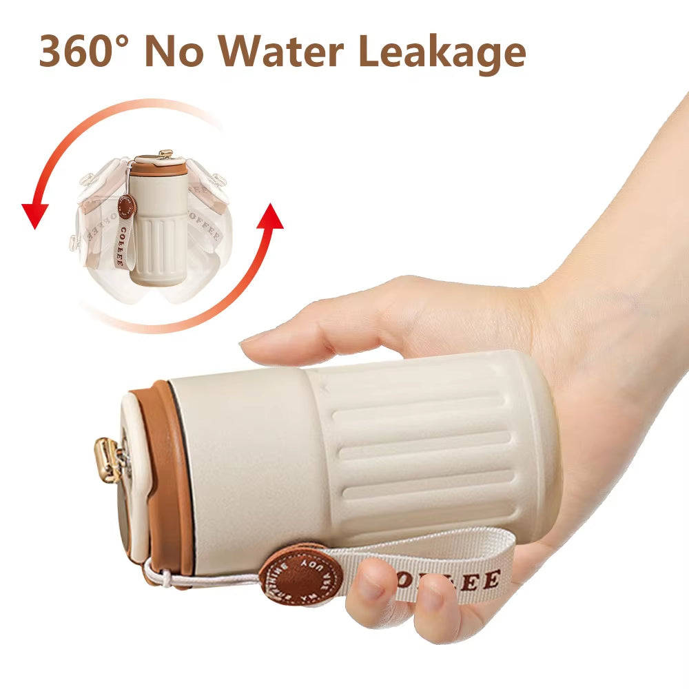 (ONLY  FOR UAE) Smart Digital Thermal Bottle Portable Coffee Mug Stainless Steel Water Bottle In-Car Insulated Cup Keep Cold Vacuum Flasks 450ml