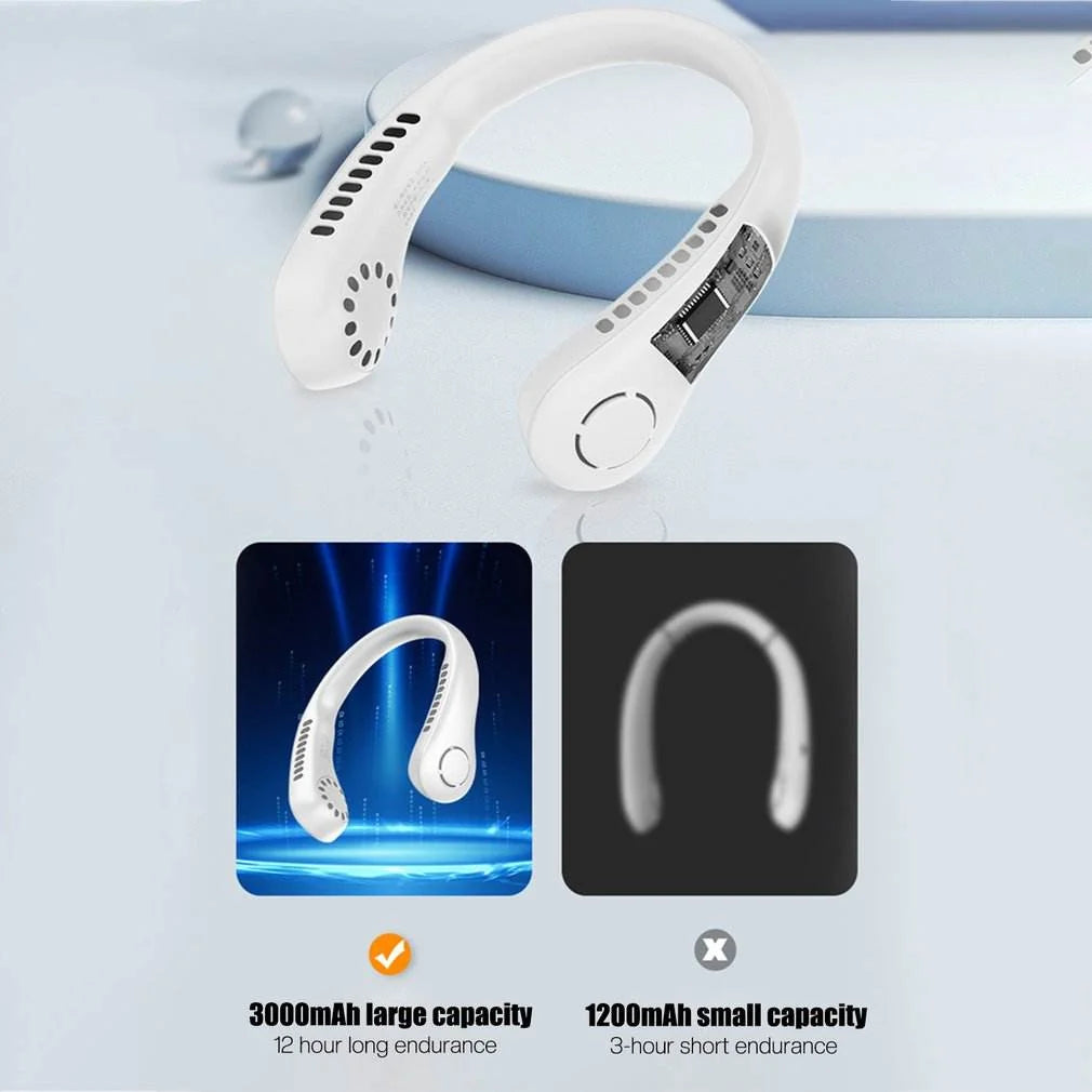 Vaneless Neck Hanging Fan – Bladeless Portable Cooling Fan